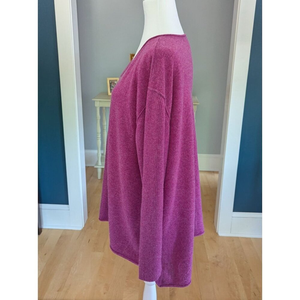 Sundance Cashmere Purple V-Neck Sweater - Picture 3 of 11